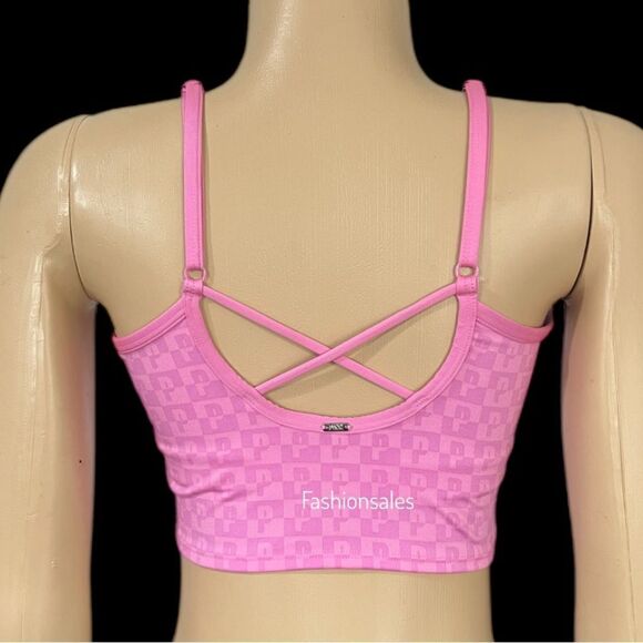 Victorias Secret Pink Active Ultimate Lined Padded Sports tank top bra pink S - Picture 7 of 7